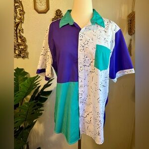 Party Shirt International PSI Block Hard: Stretch Tech 80s Inspired Top Medium